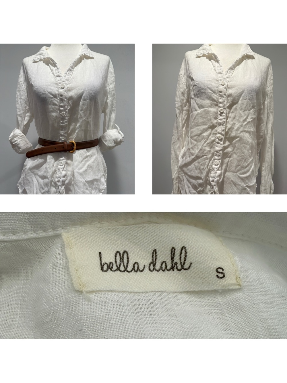 Bella Dahl White Linen Button-Up Shirt